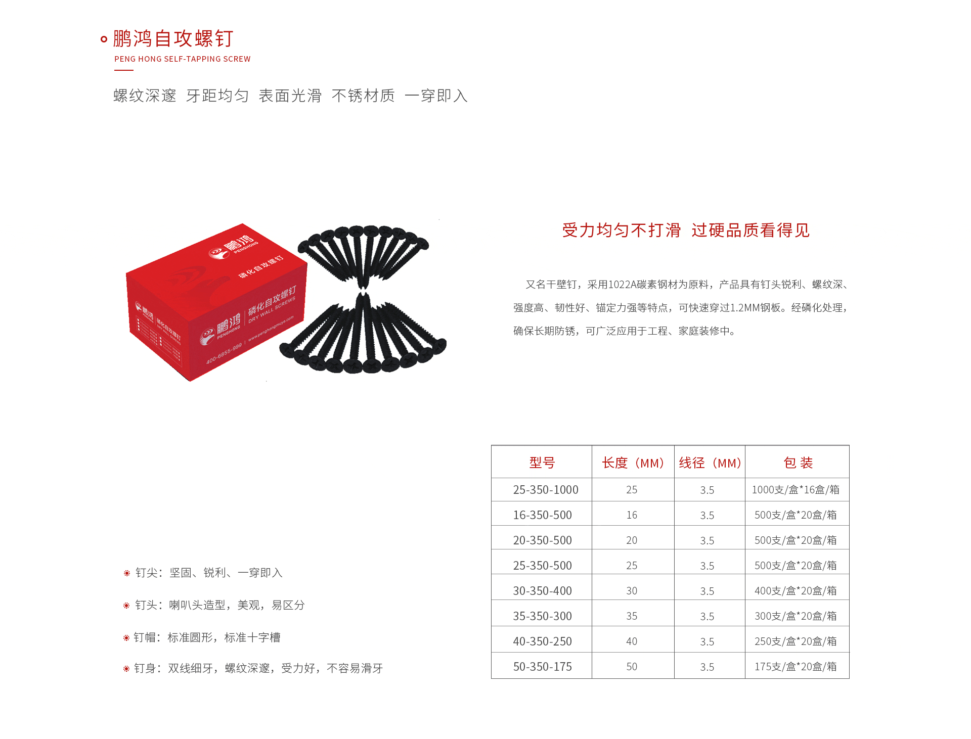 腾博官网诚信为本自攻螺钉